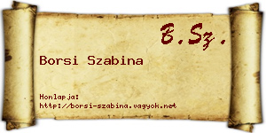 Borsi Szabina névjegykártya