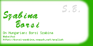 szabina borsi business card